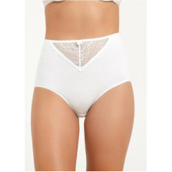 SUWEN LACY BÜYÜK BEDEN DANTELLİ KÜLOT - BEYAZ - SW8390-WHT